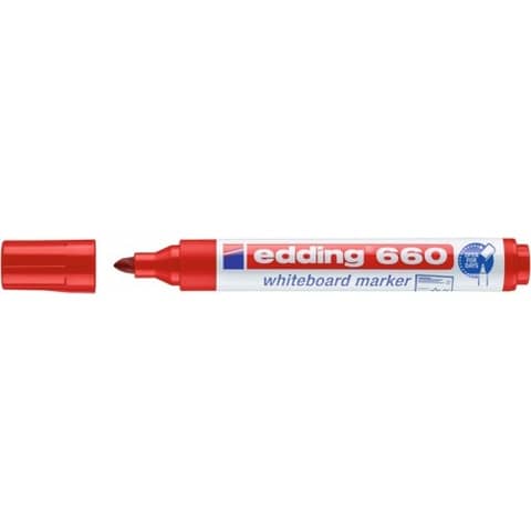 Marcatore per lavagne bianche edding 660 punta conica 1,5-3 mm rosso E-660 002